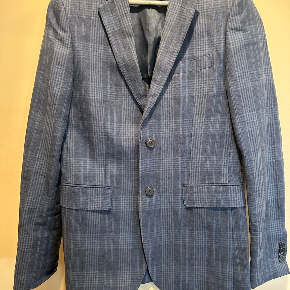 Men's Le Chateau Blue Plaid Blazer